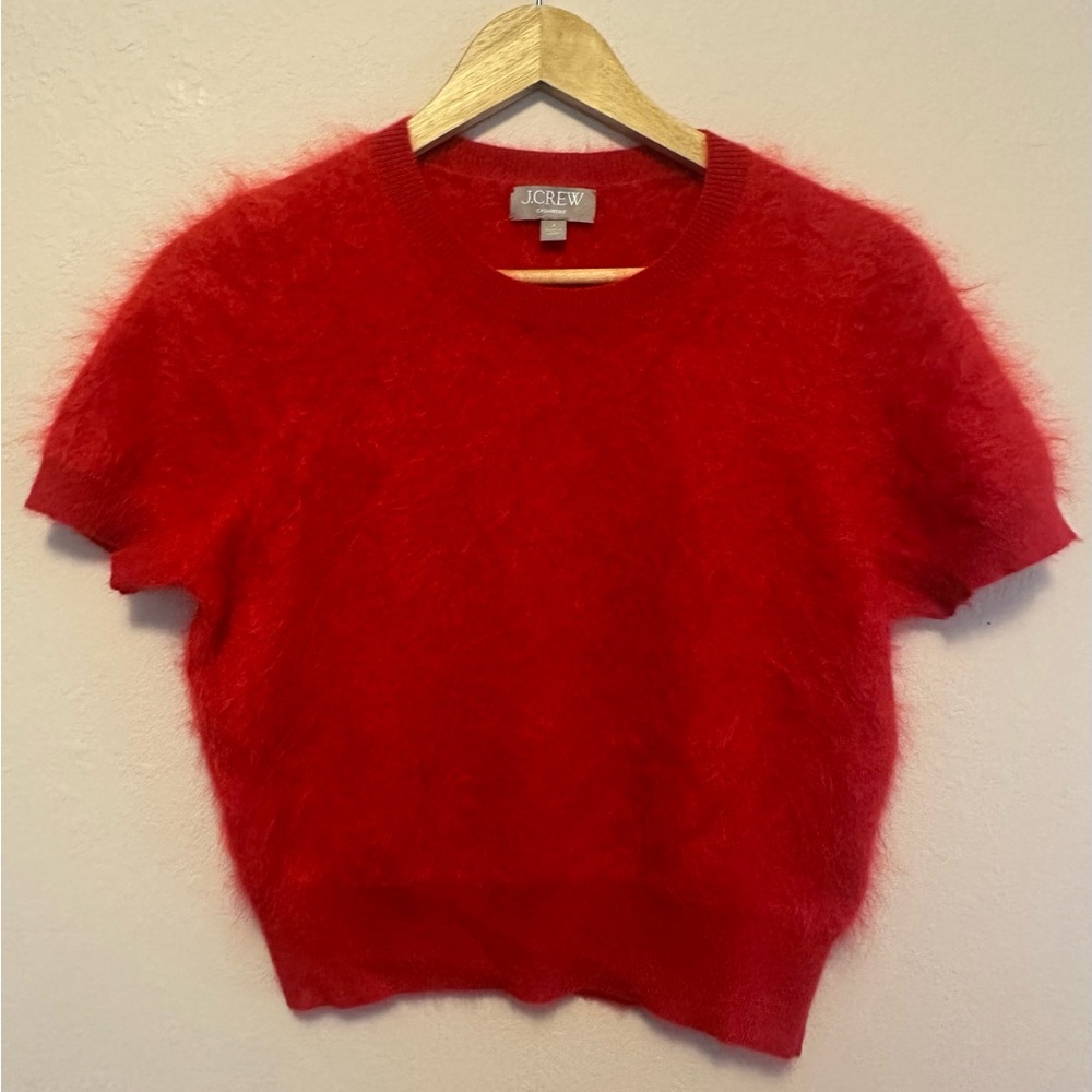 JCrew brushed cashmere short-sleeve sweater